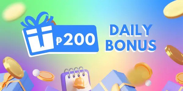 Rewards banner with daily missions and bonus coin graphics