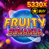 Fruity Bonanza tile with colorful fruit symbols and bright bonus candy graphics