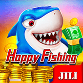 Happy Fishing tile with smiling colorful fish