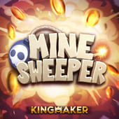 Minesweeper tile with a grid and a revealed mine