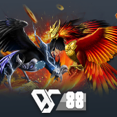 Sabong tile with two facing rooster fighters